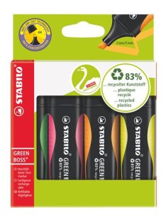   Szövegkiemelő készlet, 2-5 mm, STABILO "Green Boss", 4 különböző szín (TST60704)