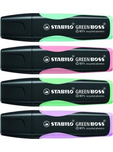   Szövegkiemelő készlet, 2-5 mm, STABILO "Green Boss Pastel", 4 különböző szín (TST607042)