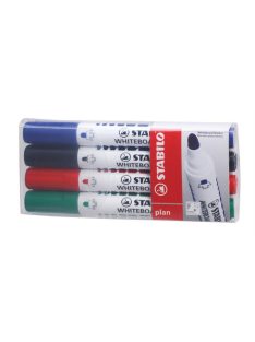   Táblamarker készlet, 2,5-3,5 mm, kúpos, STABILO "Plan", 4 különböző szín (TST6414)