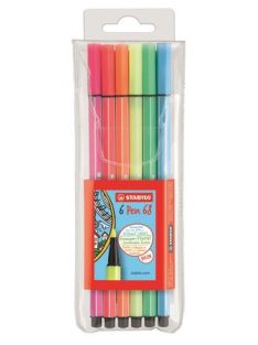   Rostirón készlet, 1 mm, STABILO "Pen 68", 6 neon szín (TST68061)
