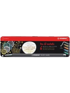   Rostirón készlet, fém doboz, 1,4 mm, STABILO "Pen 68 metallic", 6 különböző szín (TST6806832)
