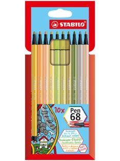   Rostirón készlet, 1 mm, STABILO "Pen 68", 10 különböző szín (TST681022)