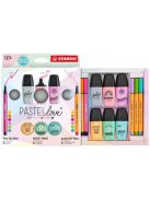 Rostirón készlet, 1 mm, STABILO "Pen 68 Pastellove", 12 különböző szín (TST681277)