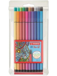   Rostirón készlet, 1 mm, STABILO "Pen 68", 20 különböző szín (TST6820PL)