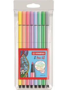   Rostirón készlet, 1 mm, STABILO "Pen 68", 8 pasztell szín (TST68801)