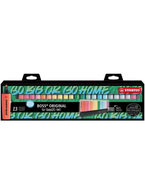 Szövegkiemelő készlet, 2-5 mm, STABILO "Boss 50th Birthday" 23 db-os asztali  készlet (TST7023015)