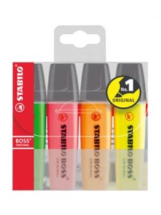   Szövegkiemelő készlet, 2-5 mm, STABILO "BOSS original", 4 különböző szín (TST704)