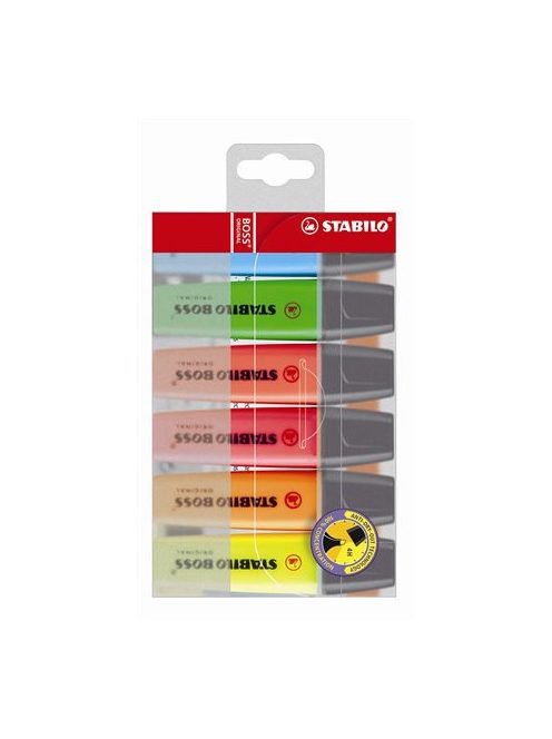 Szövegkiemelő készlet, 2-5 mm, STABILO "BOSS original", 6 különböző szín (TST706)