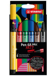   Rostirón készlet, 1-5 mm, vágott hegy, STABILO "Pen 68 MAX", 6 különböző szín (TST7680621)