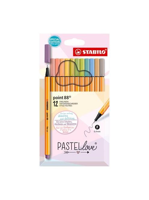 Írószer szett, STABILO, "Mini World Pastellove", 18 különböző szín (TST77585)
