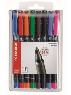   Alkoholos marker, 1 mm, STABILO "OHPen M",  8 különböző szín (TST8438)