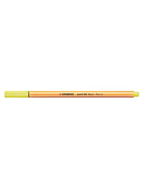 Tűfilc, 0,4 mm, STABILO "Point 88", neon sárga (TST88024)