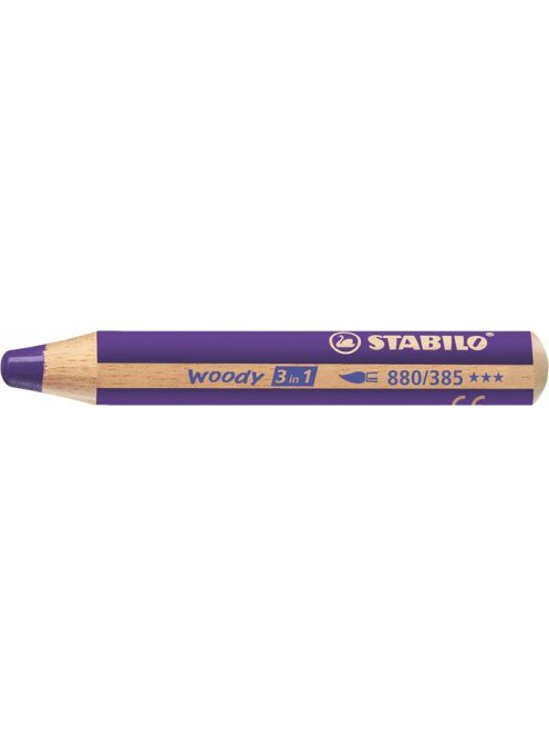 Színes ceruza, kerek, vastag, STABILO "Woody 3 in 1", viola (TST880385)