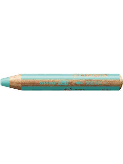 Színes ceruza, kerek, vastag, STABILO "Woody 3 in 1 Pastel", pasztell kék (TST880402)