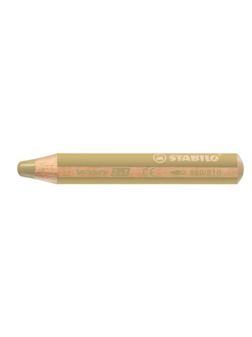 Színes ceruza, kerek, vastag, STABILO "Woody 3 in 1", arany (TST880810)