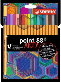   Tűfilc készlet, 0,4 mm, STABILO "Point 88 ARTY", 18 különböző szín (TST8818120)