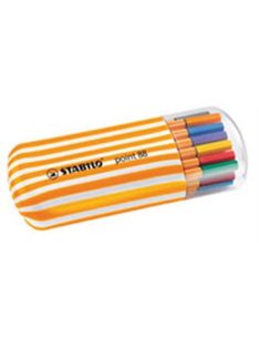  Tűfilc készlet, 0,4 mm, STABILO "Point 88 Zebrui", 20 különböző szín (TST882002)