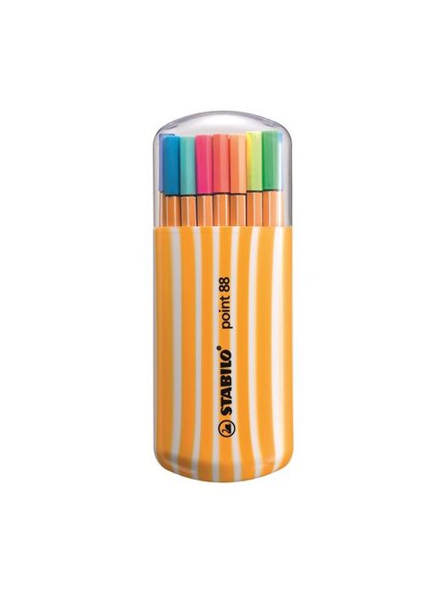 Tűfilc készlet, 0,4 mm, STABILO "Point 88 Zebrui", 15+5 különböző szín (TST882020)