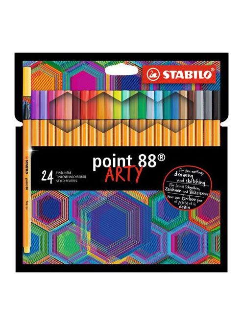 Tűfilc készlet, 0,4 mm, STABILO "Point 88 ARTY", 24 különböző szín (TST8824120)