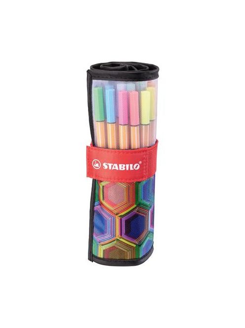 Tűfilc készlet, 0,4 mm, STABILO "Point 88 ARTY", 25 különböző szín (TST882507120)