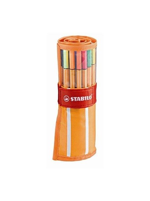 Tűfilc készlet, 0,4 mm, felcsavarható szett, neon színekkel, STABILO "Point 88", 30 különböző szín (TST88302)