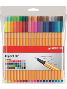   Tűfilc készlet, 0,4 mm, STABILO "Point 88", 40 különböző szín (TST88401K)