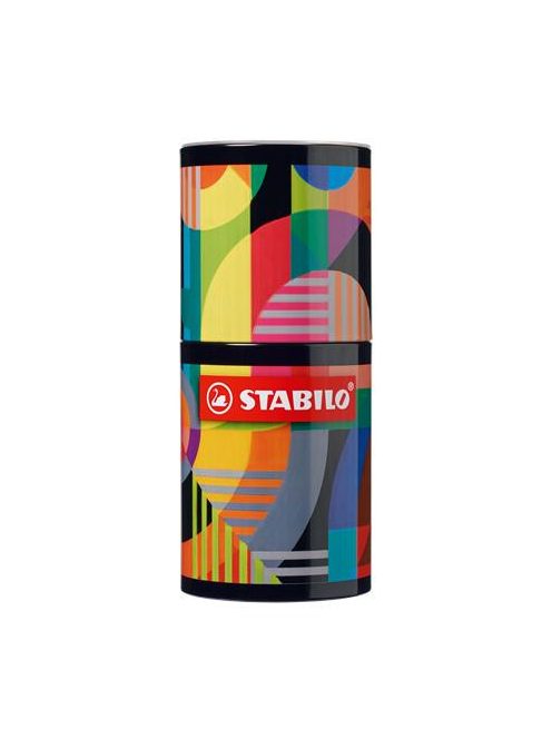 Tűfilc készlet, hengeres fém doboz, 0,4 mm, STABILO "point 88 ARTY", 45 különböző szín (TST8845220)