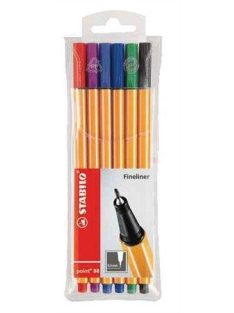   Tűfilc készlet, 0,4 mm, STABILO "Point 88", 6 különböző szín (TST886)