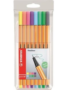   Tűfilc készlet, 0,4 mm, STABILO "Point 88", 8 pasztell szín (TST88801)