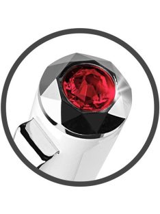   Golyóstoll, fehér-ezüst "Rialto", light siam piros SWAROVSKI® kristállyal, 14cm, ART CRYSTELLA® (TSWGF409)