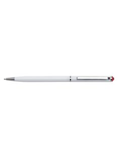   Golyóstoll, fehér "SLIM", light siam piros SWAROVSKI® kristállyal, 13 cm, ART CRYSTELLA® (TSWGS557)