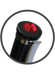   Golyóstoll, fekete, "Rimini", light siam piros SWAROVSKI® kristállyal, 14 cm, ART CRYSTELLA® (TSWXGF459)