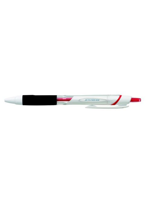 Golyóstoll, 0,35 mm, nyomógombos, fehér tolltest, UNI "SXN-155 Jetstream", piros (TU155P)