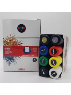   Dekormarker, 15 mm, vágott, UNI "Posca PC-17K, 8 különböző szín (TUPC17K8DB)