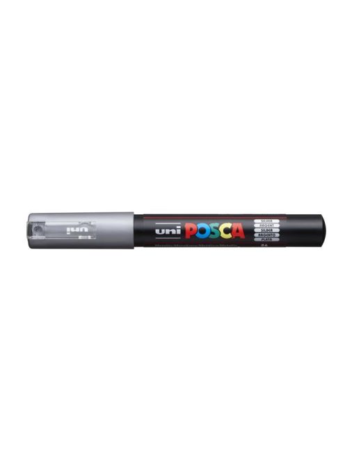 Dekormarker, 0,7-1,0 mm, UNI "Posca PC-1M", ezüst (TUPC1ME)
