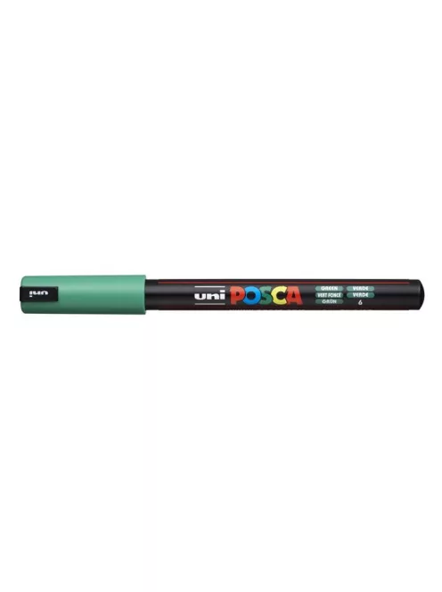 Dekormarker, 0,7 mm, UNI "Posca PC-1MR", zöld (TUPC1MRZ)