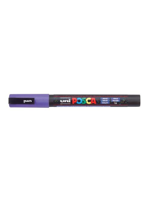 Dekormarker, 0,9-1,3 mm, UNI "Posca PC-3ML", fényes lila (TUPC3MLL)