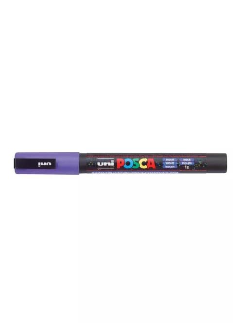 Dekormarker, 0,9-1,3 mm, UNI "Posca PC-3ML", fényes lila (TUPC3MLL)