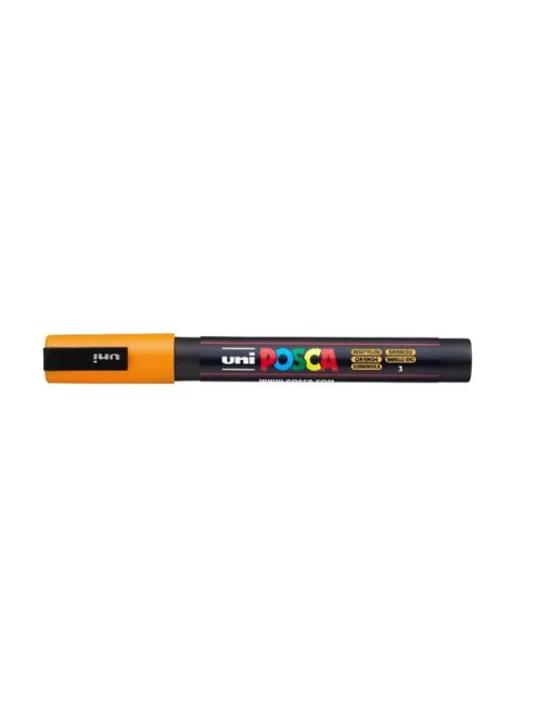 Dekormarker, 0,9-1,3 mm, UNI "Posca PC-3M", ragyogó sárga (TUPC3MRS)