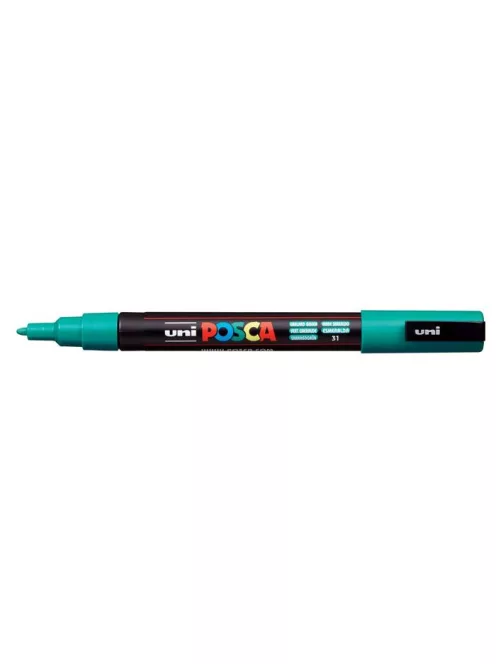 Dekormarker, 0,9-1,3 mm, UNI "Posca PC-3M", smaragdzöld (TUPC3MSM)