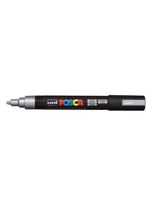 Dekormarker, 1,8-2,5 mm, UNI "Posca PC-5M", ezüst (TUPC5ME)