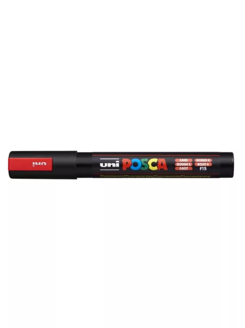 Dekormarker, 1,8-2,5 mm, UNI "Posca PC-5M", fluor piros (TUPC5MFP)