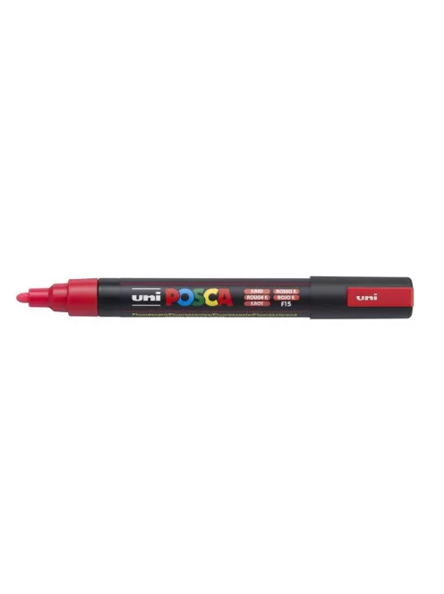 Dekormarker, 1,8-2,5 mm, UNI "Posca PC-5M", fluor piros (TUPC5MFP)