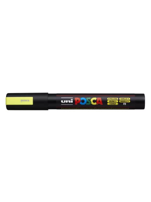 Dekormarker, 1,8-2,5 mm, UNI "Posca PC-5M", fluor sárga (TUPC5MFS)