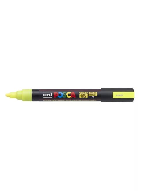 Dekormarker, 1,8-2,5 mm, UNI "Posca PC-5M", fluor sárga (TUPC5MFS)