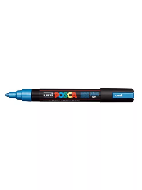 Dekormarker, 1,8-2,5 mm, UNI "Posca PC-5M", metálkék (TUPC5MMK)