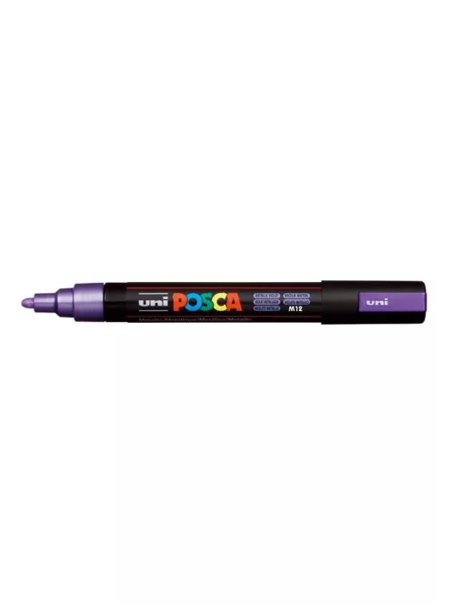 Dekormarker, 1,8-2,5 mm, UNI "Posca PC-5M", metállila (TUPC5MML)