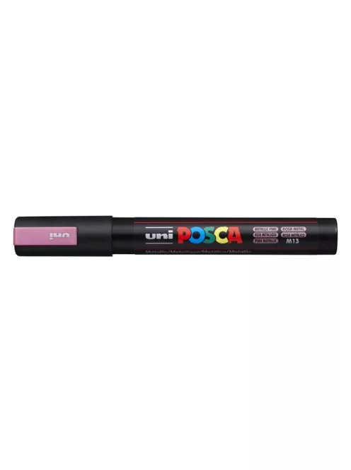 Dekormarker, 1,8-2,5 mm, UNI "Posca PC-5M", metálrózsaszín (TUPC5MMR)