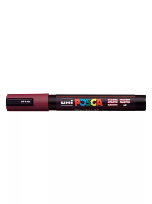 Dekormarker, 1,8-2,5 mm, UNI "Posca PC-5M", vörösbor (TUPC5MVB)