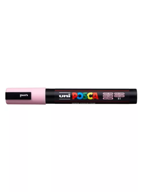 Dekormarker, 1,8-2,5 mm, UNI "Posca PC-5M", világos rózsaszín (TUPC5MVR)